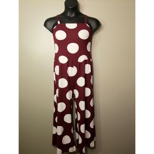 NWOT Plus Size Polka Dot Capri Jumpsuit
